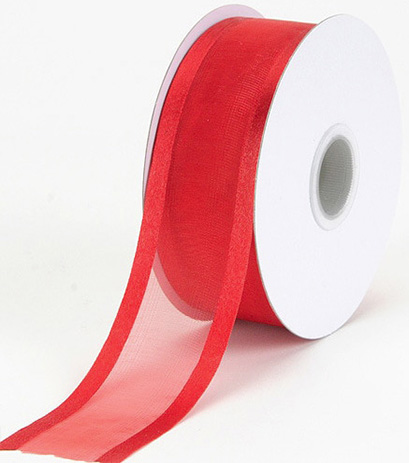 5/8 inch satin edge organza ribbon 25yds red - Item # 14088