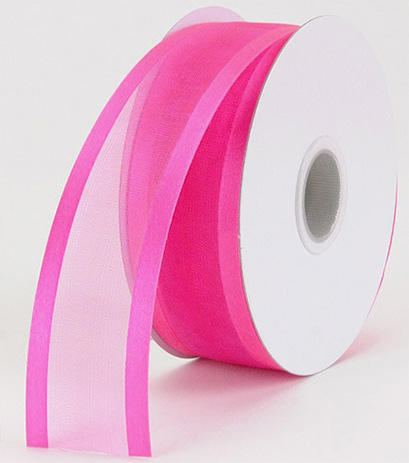 3/8 inch satin edge organza ribbon 25yds shocking pink - Item # 14067