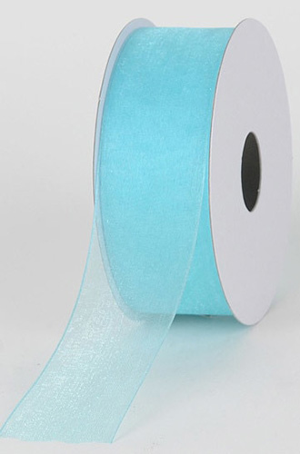 5/8 inch mono edge organza ribbon 25yds aqua blue - Item # 14154