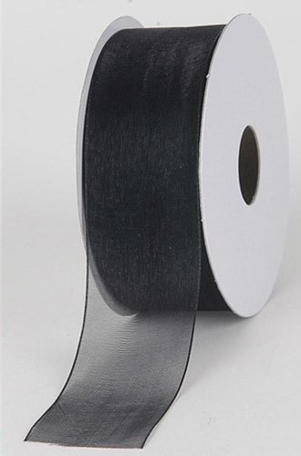 5/8 inch mono edge organza ribbon 25yds black - Item # 14160