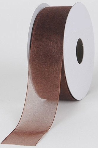 5/8 inch mono edge organza ribbon 25yds seal brown - Item # 14163