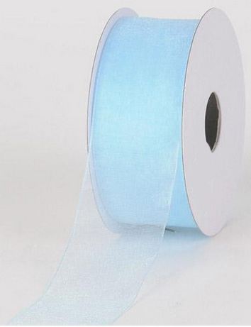 Light blue 5/8" mono edge organza ribbon 25yds - Item # 89