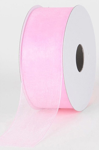 Light pink 5/8" mono edge organza ribbon 25yds - Item # 90