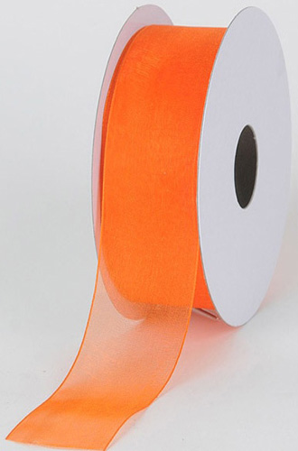 5/8 inch mono edge organza ribbon 25yds orange - Item # 14164