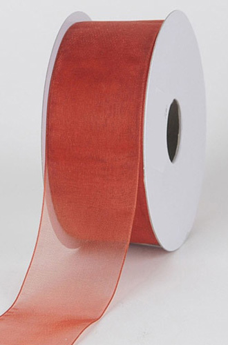5/8 inch mono edge organza ribbon 25yds rust - Item # 14158